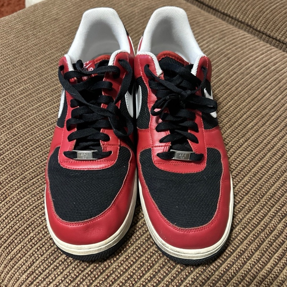 Nike Air Force 1 Red and Black Men's Sneakers